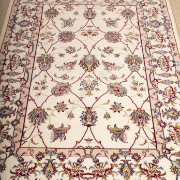Ковер монгольский 6C1562-1 Hunnu (Вискоза - Шерсть, кремовый)