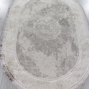 Ковер P0540 - L.GRAY / L.GRAY - Овал - коллекция LUCCI