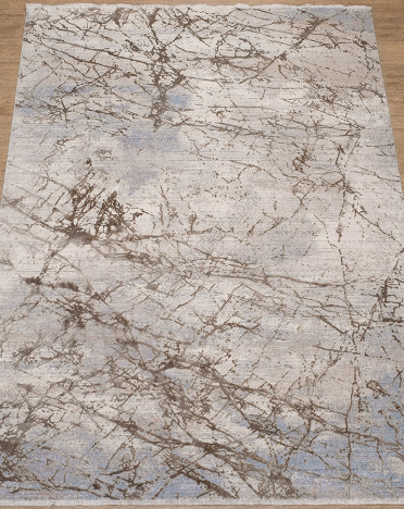 Ковер турецкий 3042A Art Deco (Шелк+Модал, бежевый, серый)