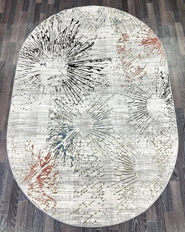 Ковер турецкий A3579A Lowa (Полиэстер хит-сет, серый) овальный