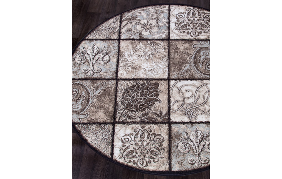Ковер d328 - BROWN - Круг - коллекция VALENCIA DELUXE