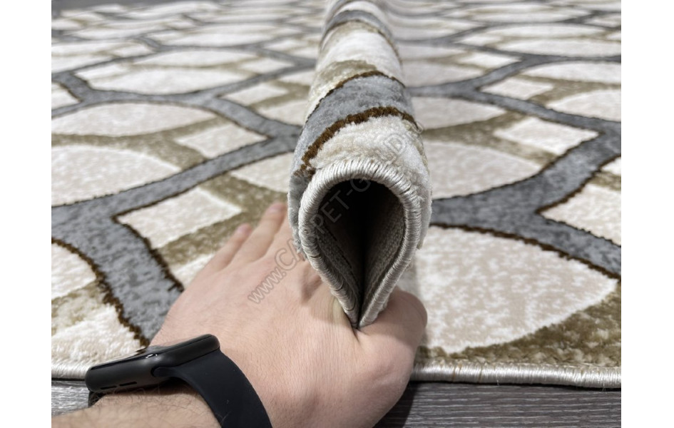 Турецкий ковер 40383B_COKME BEJ / ACIK GRI ОВАЛ