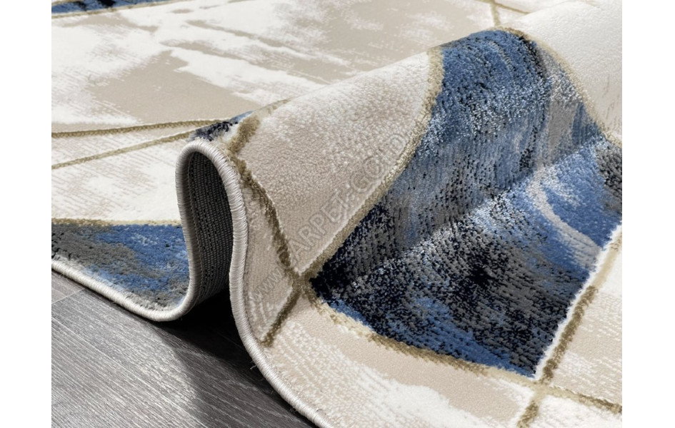 Турецкий ковер 40657B_MAVI / K.GRI ОВАЛ