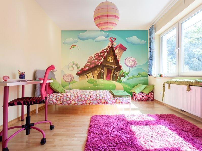 Ковер с ворсом в детскую для девочки